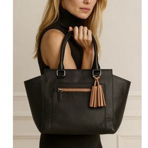 Coach Legacy Candace Pebbled Leather Satchel Handbag in Black